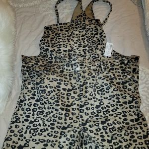 Torrid Leopard Short Overalls